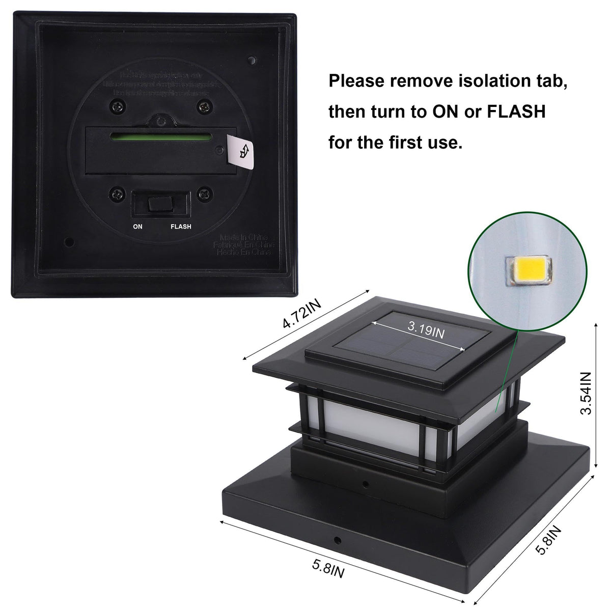 Dynaming easy installation and mounting of post-cap lights