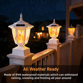 Dynaming flameless LEDs provide a 360-degree inviting glow for outdoors.