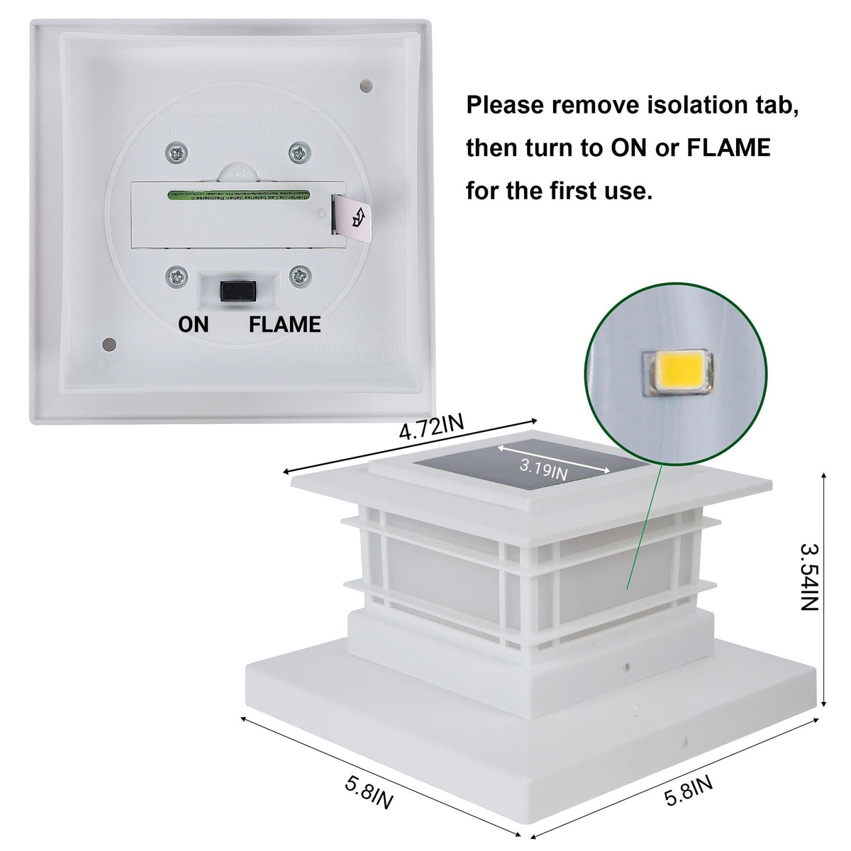 Dynaming 1000mAh Ni-MH battery powers nighttime glow.