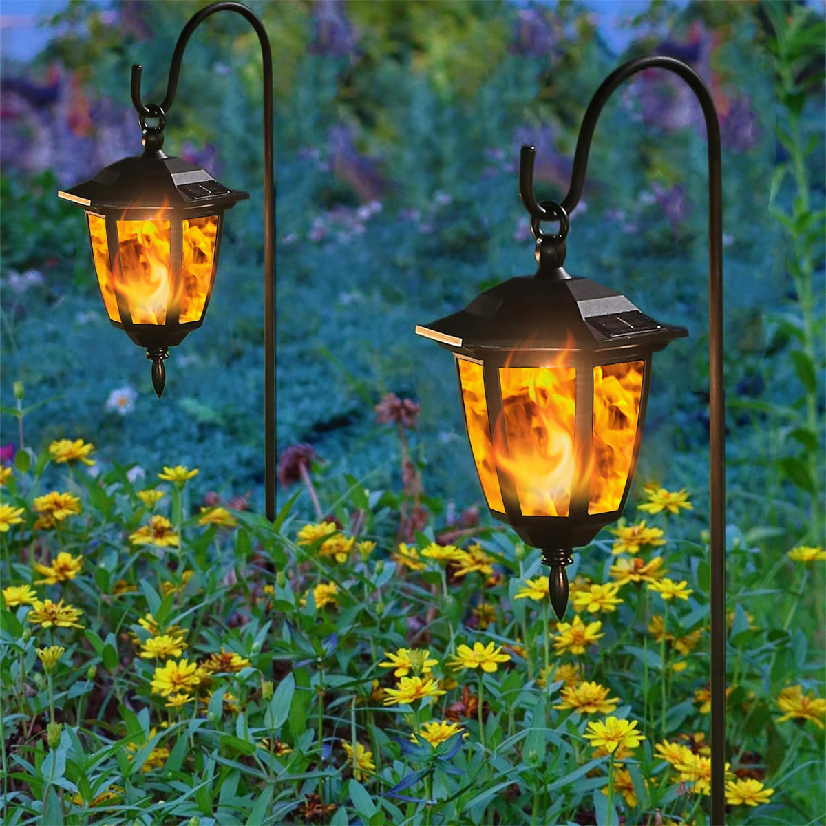 Dynaming lanterns feature flame mode for flickering candle-like ambiance.