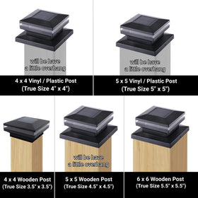 Dynaming post cap bases compatible with multiple post sizes shown in kit