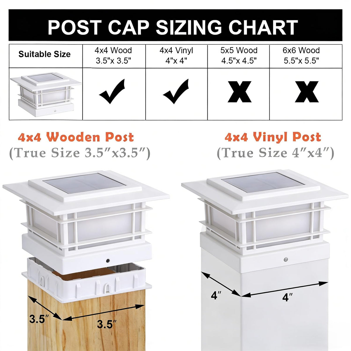 Dynaming 4x4 post cap light mounting kit included for quick installation.