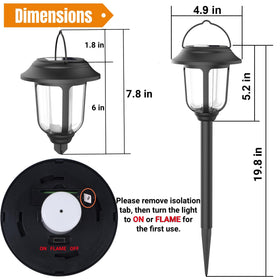 Dynaming solar flame light on deck for welcoming outdoor ambience.