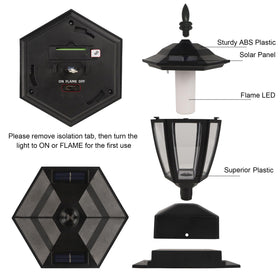 Dynaming solar flame post light garden path ambience lights walkways