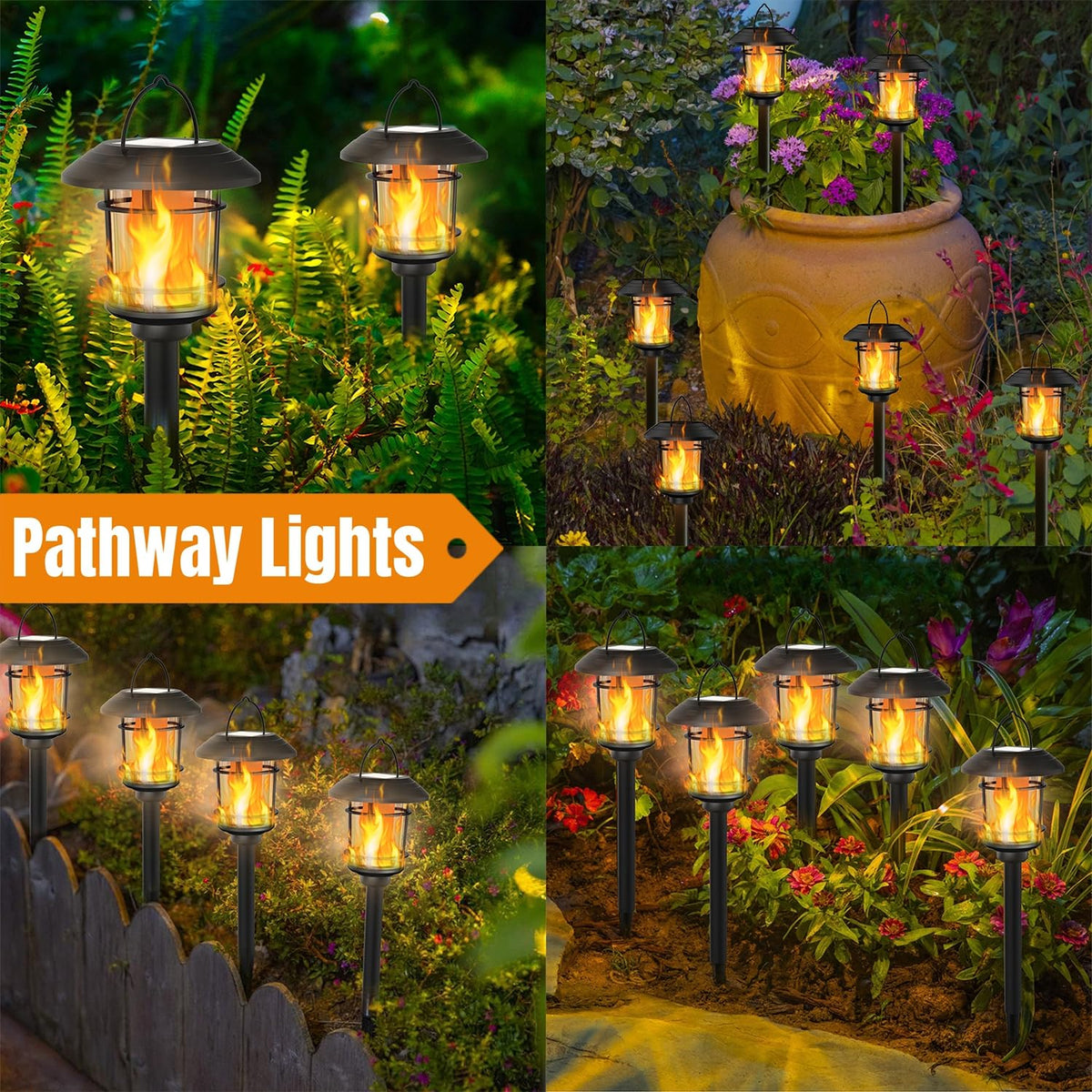 Dynaming solar flame torch deck-patio light for evenings