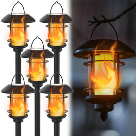 Dynaming solar flame torch six-pack provides flexible outdoor decor