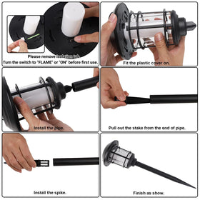 Dynaming solar flame torch waterproof design withstands rain and snow