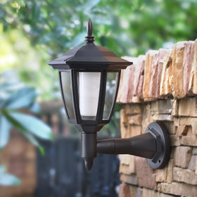 Dynaming solar flame wall lantern deck ambience enhances outdoor living