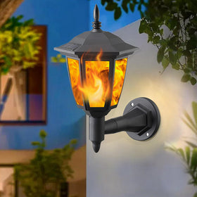 Dynaming solar flame wall lantern waterproof resilience for year-round use