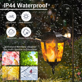 Dynaming solar-powered lanterns charge by day for automatic night glow.