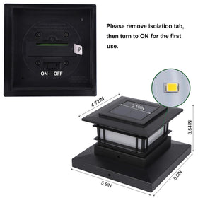Dynaming solar post-cap light emitting warm white glow for patios.