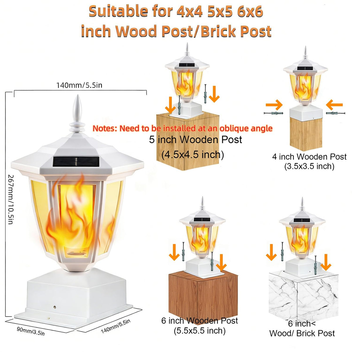 Dynaming solar post cap lights on fence or deck add safe, decorative illumination.