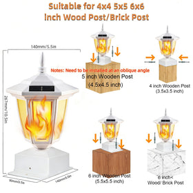 Dynaming solar post cap lights on fence or deck add safe, decorative illumination.