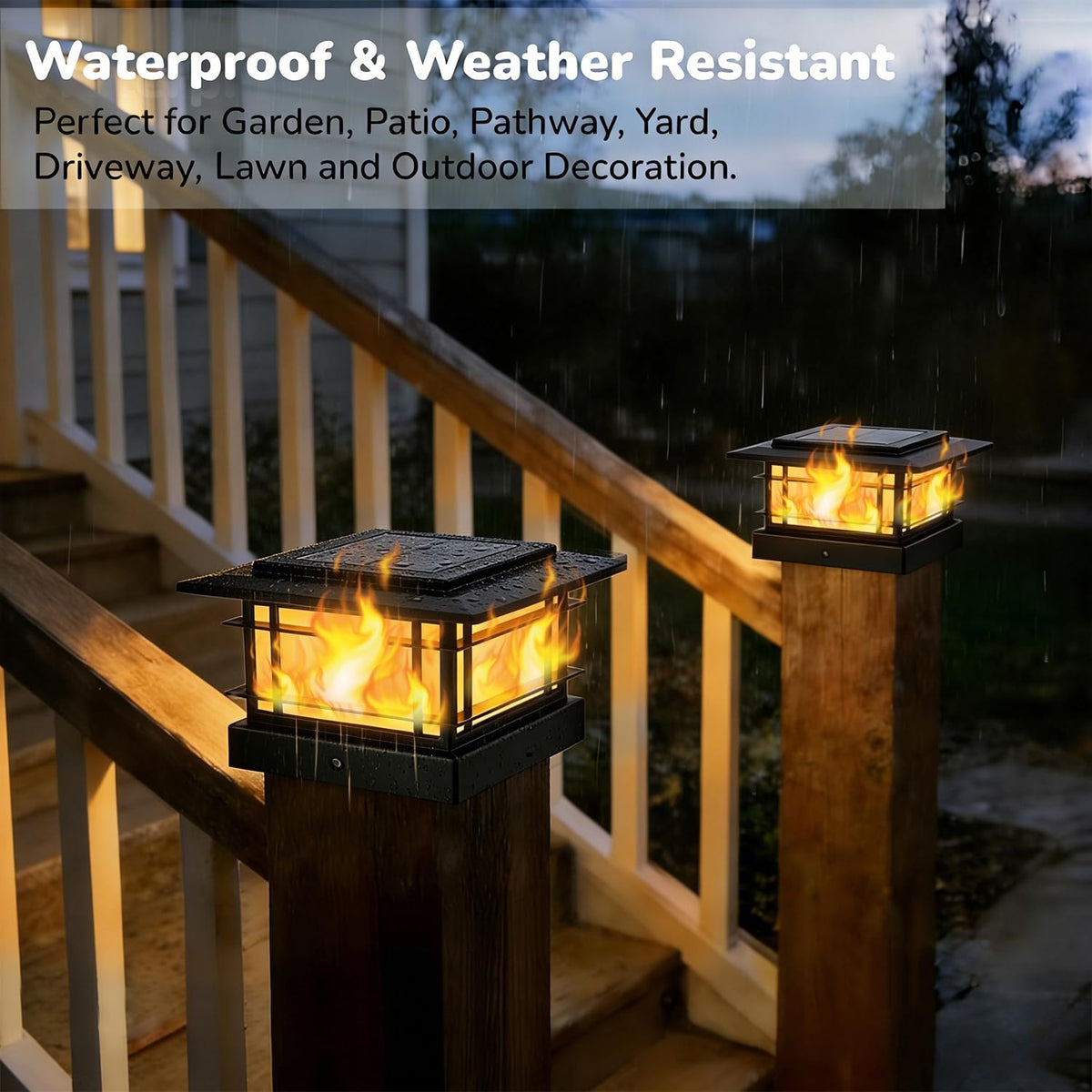 Dynaming 4x4 post compatibility suits vinyl and wooden fences for versatile decor.