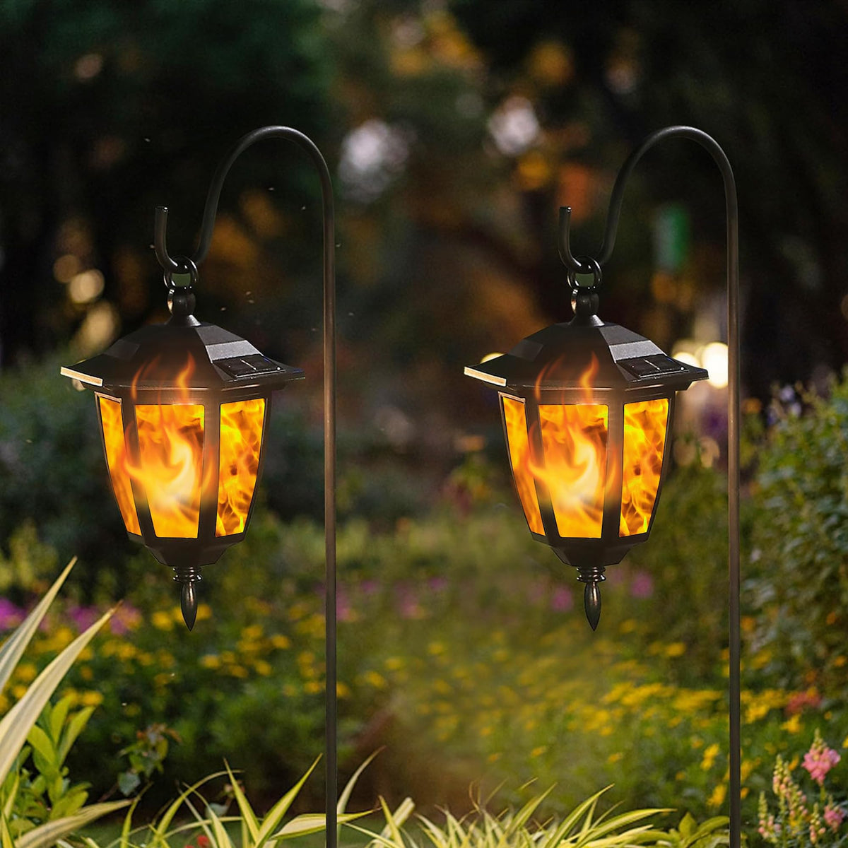 Dynaming garden lights brighten driveways and pathways with warm ambiance.