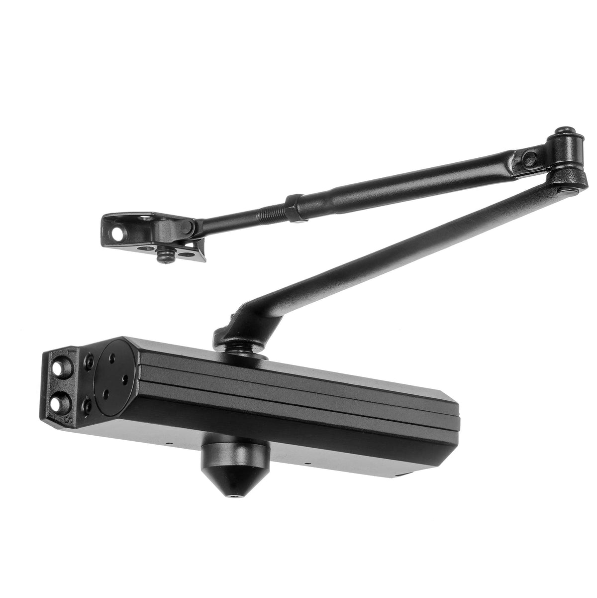 Dynasty Hardware 1614 bronze door closer, front view, smooth operation