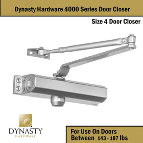 Dynasty Hardware 4000-series compact dimensions fit slim door frames without bulk.