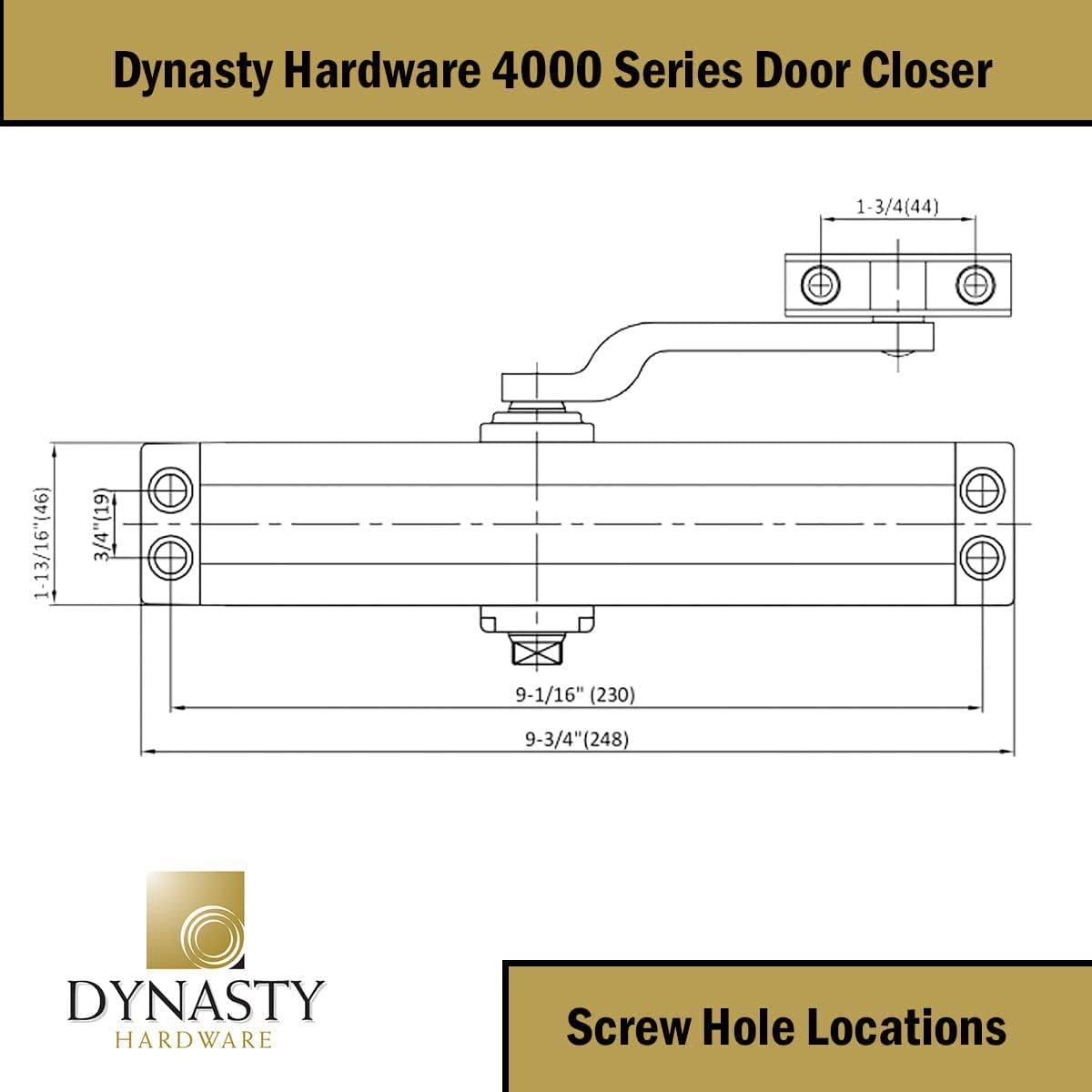Dynasty Hardware 4000-series mounting template aids precise installation.