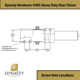 Dynasty Hardware 4401 ADA-compliant closer ensures accessible operation.