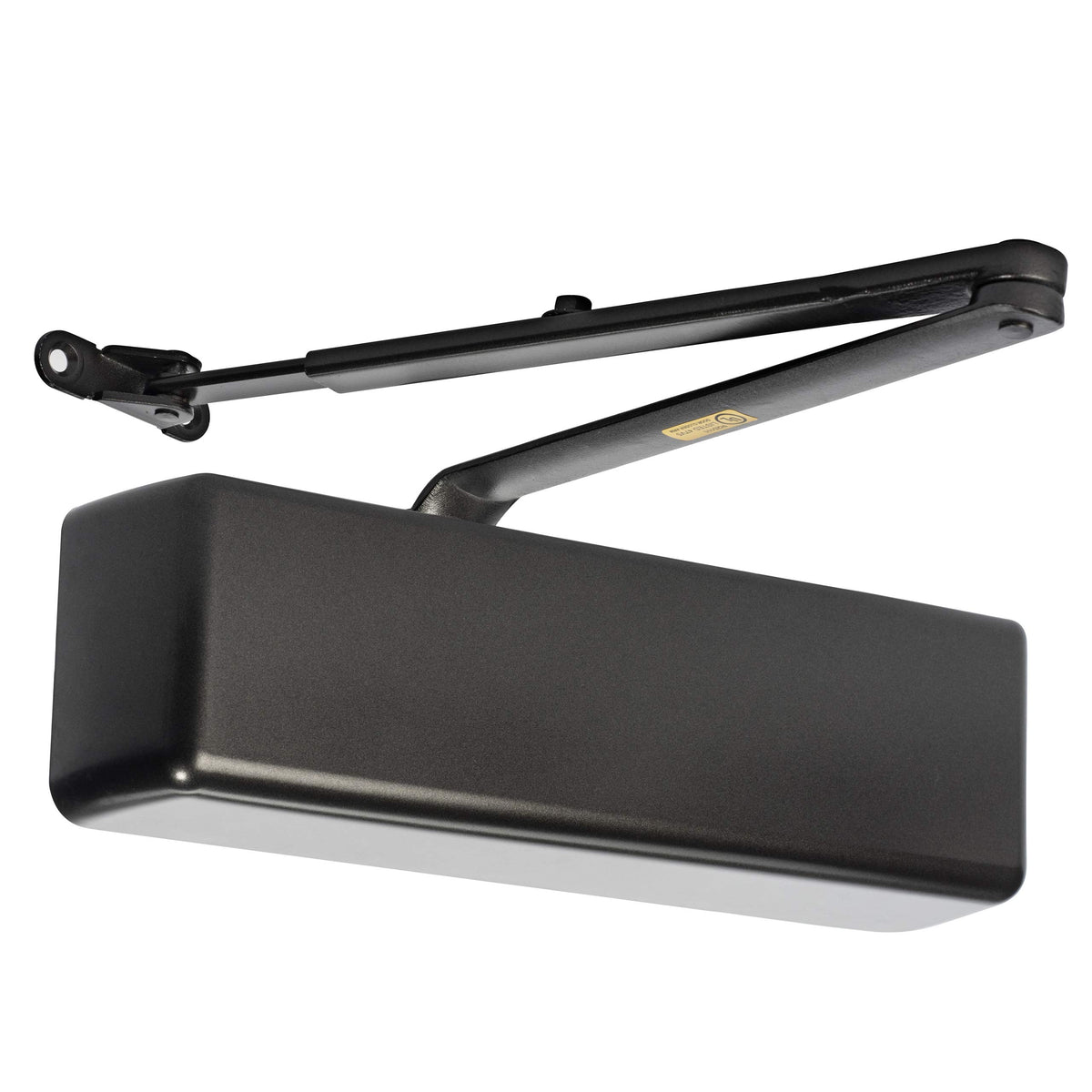 Dynasty Hardware 4401 side view bronze closer with compact profile.
