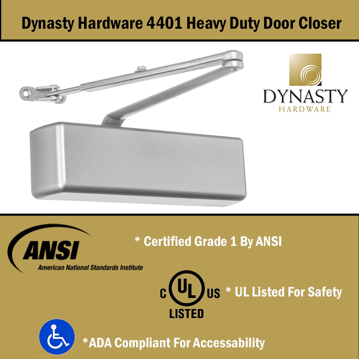 Dynasty Hardware 4401 universal mounting options for easy installation.