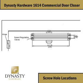 Dynasty Hardware adjustable size 1-4 for flexible door control.