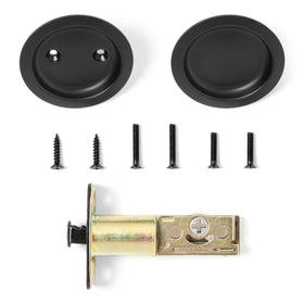 Flat black finish coordinates with Dynasty hardware for cohesive interior styling.