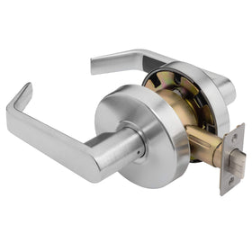 Dynasty Hardware storeroom lock lever details showing reinforced lever for heavy daily use.