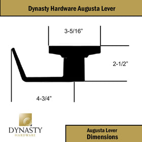 Dynasty Hardware storeroom lock satin chrome finish conveys professional commercial appearance.