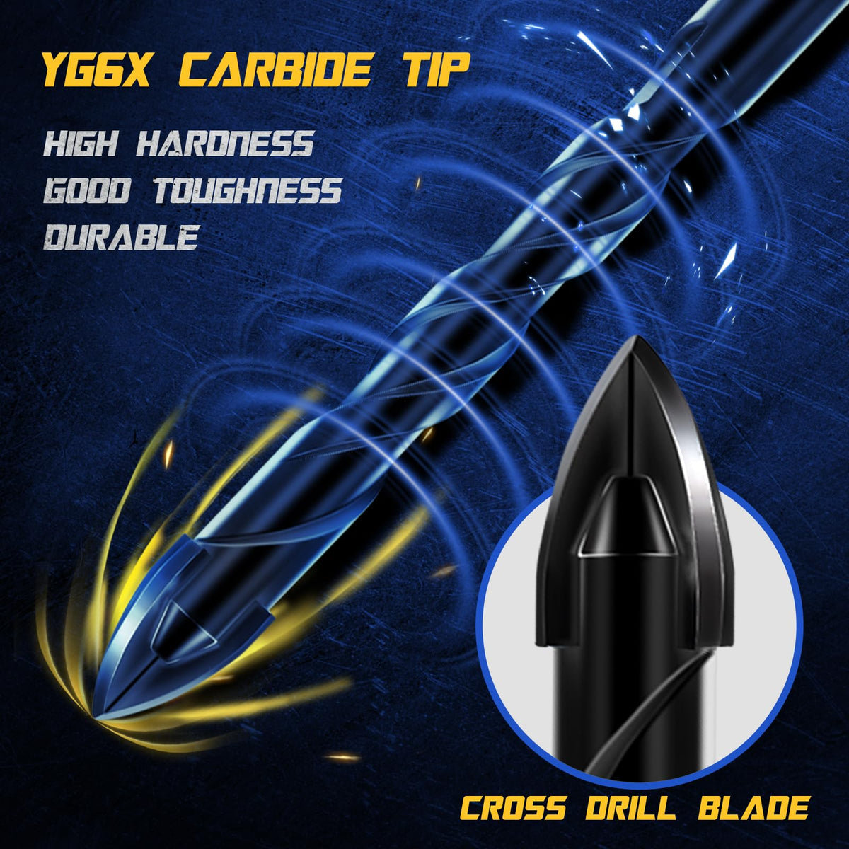 DYRECELVE hex shank drill bit for slip-free drilling