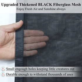 Dysome heavy-duty fiberglass mesh screen withstands daily use by family and pets.