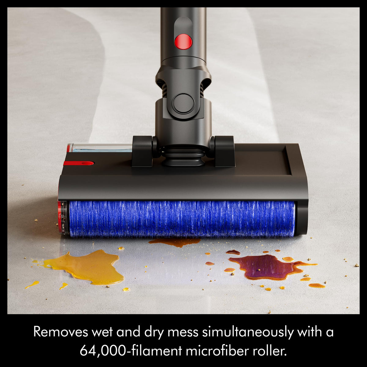 64,000-filament microfiber roller on Dyson PencilWash tackles wet spills