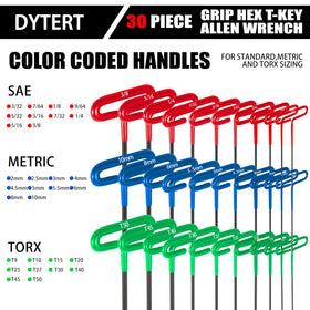 Dytert torx wrenches in T9–T50 enable fast, secure fastenings.