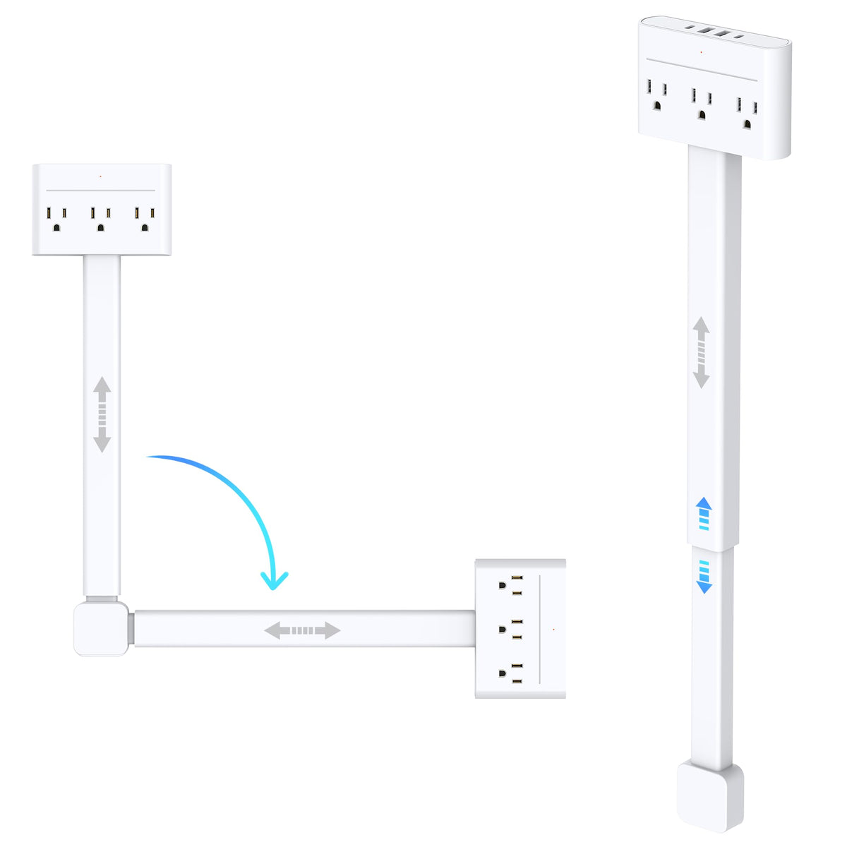 DYZYCLICAL Outlet Extender 360° swivel behind furniture for easy reach