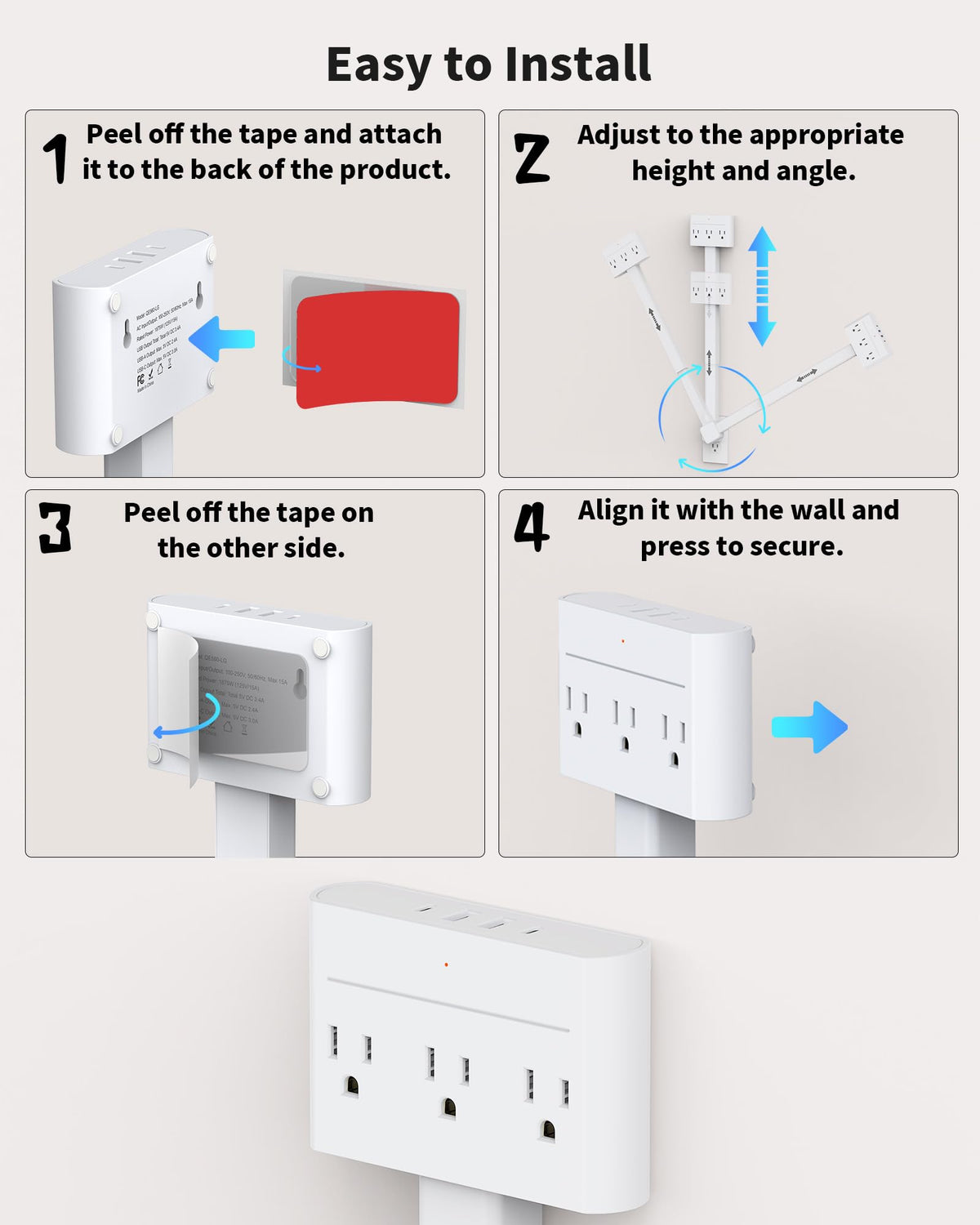 DYZYCLICAL unit positioned behind furniture reduces clutter and keeps cords tidy