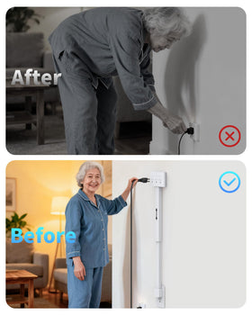 DYZYCLICAL 360° rotation simplifies reaching outlets without moving furniture