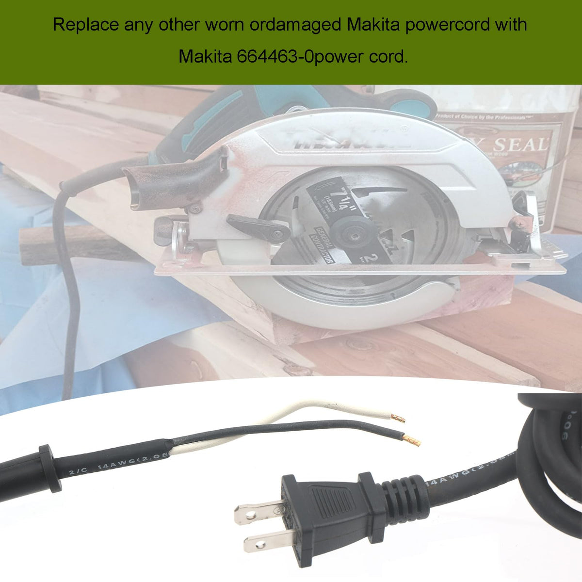 DZQPPC compatible with Makita 664463-0, simplifying cord replacement on compatible models.