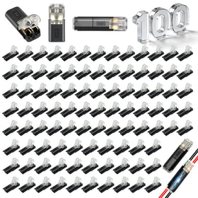 DZZ 100-pack low-voltage connectors for quick, secure wiring on LED projects.