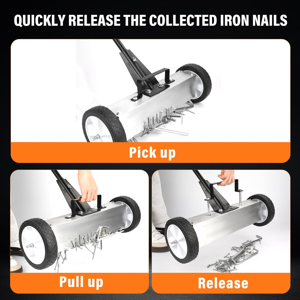 E BAVITE upgraded 7 inch wheels roll smoothly over uneven ground.
