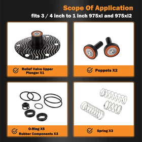 Close-up of seals and rings from E-cowlboy kit for durable replacement