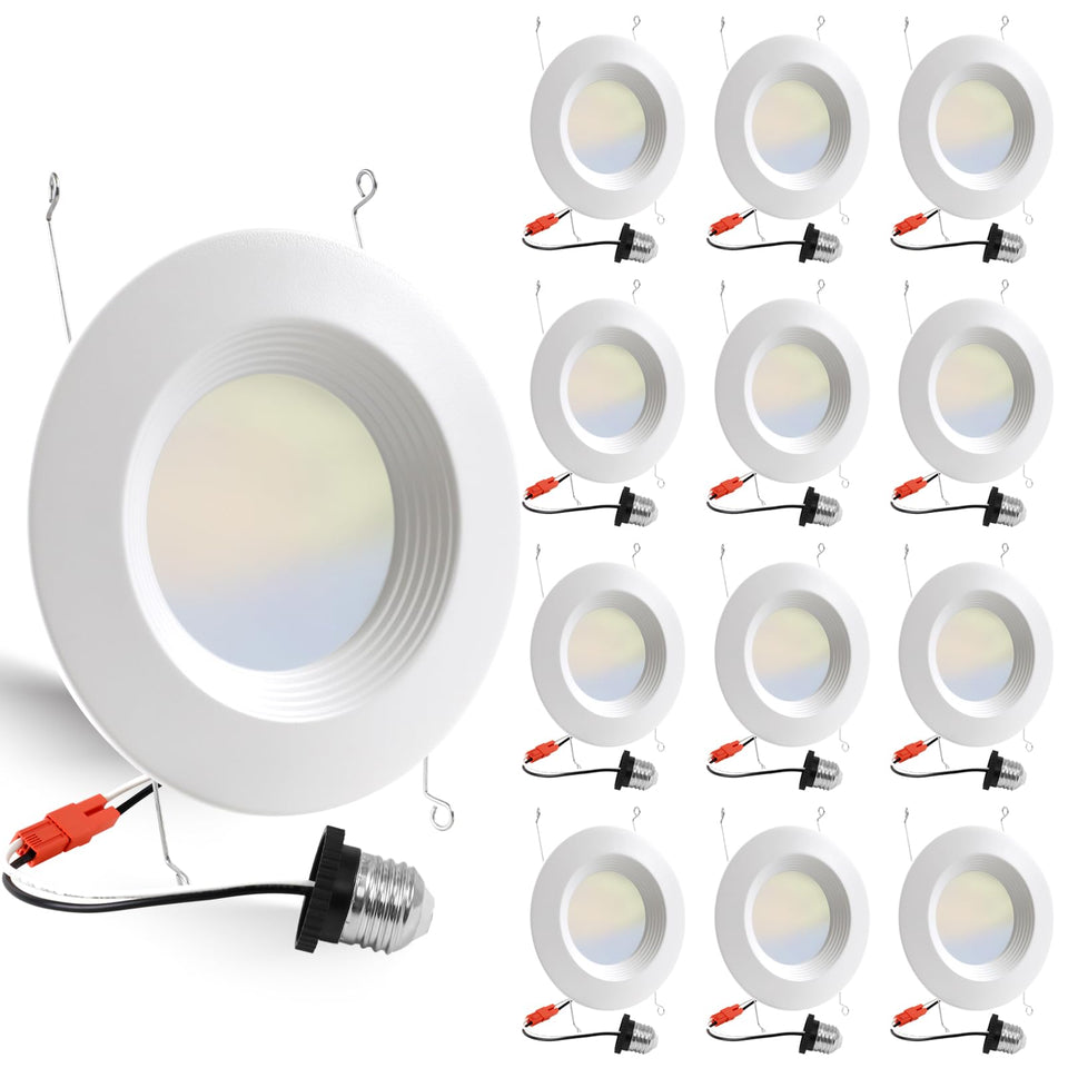 E Energetic Lighting 12-pack can light with durable metal baffle trim