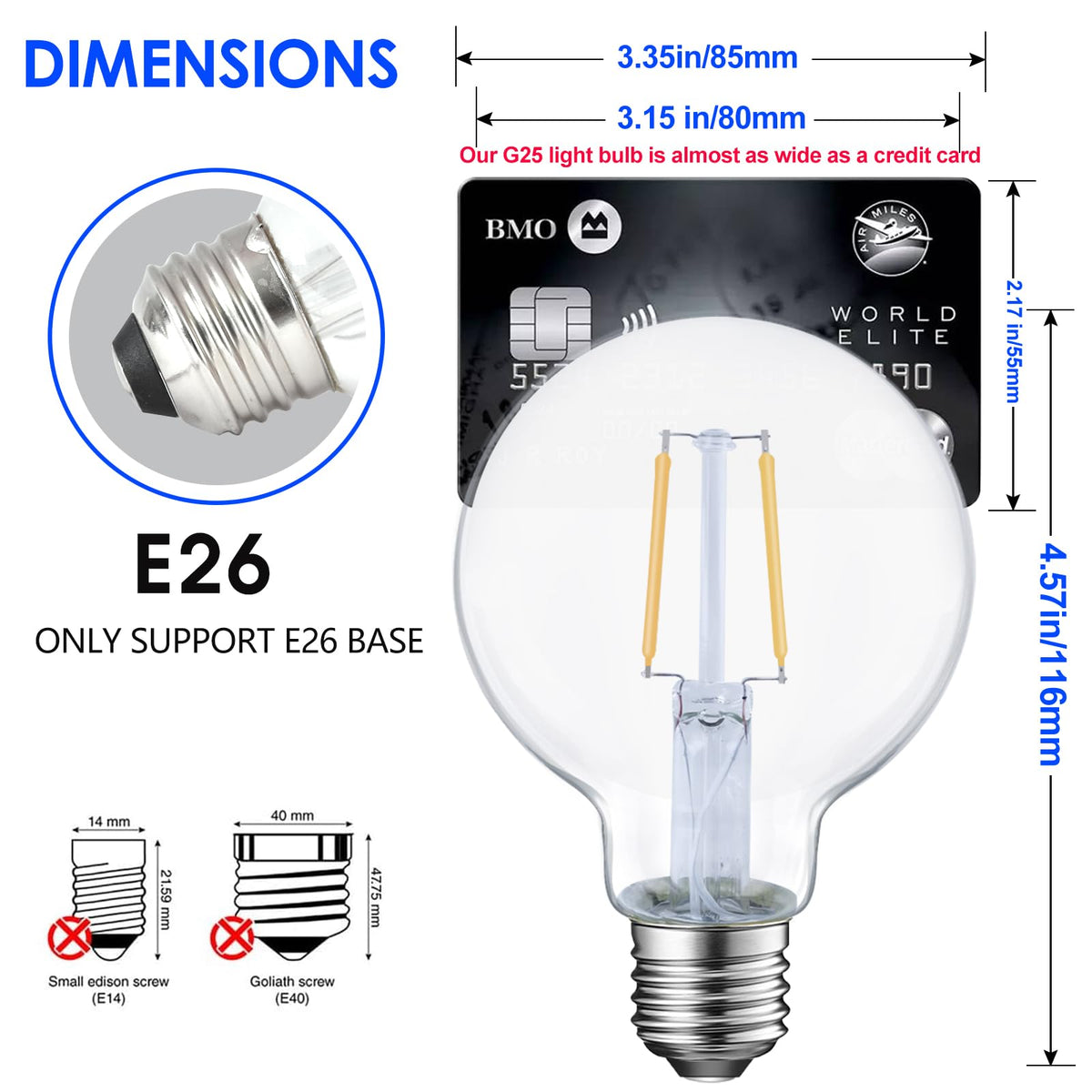 E Energetic Lighting 40W-equivalent LED globe bulb with G25 form factor and E26 base