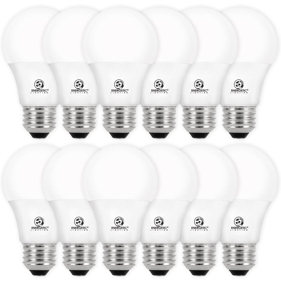 E Energetic Lighting dimmable bulb showing 60W-equivalent brightness for adaptable lighting.