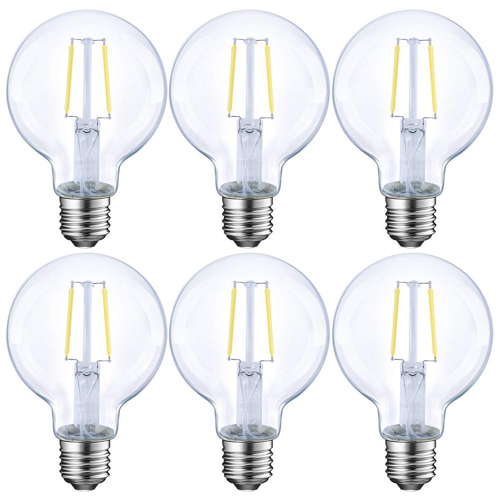 E Energetic Lighting dimmable LED Edison globe bulb with clear glass for cozy spaces