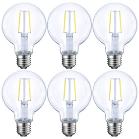 E Energetic Lighting dimmable LED Edison globe bulb with clear glass for cozy spaces