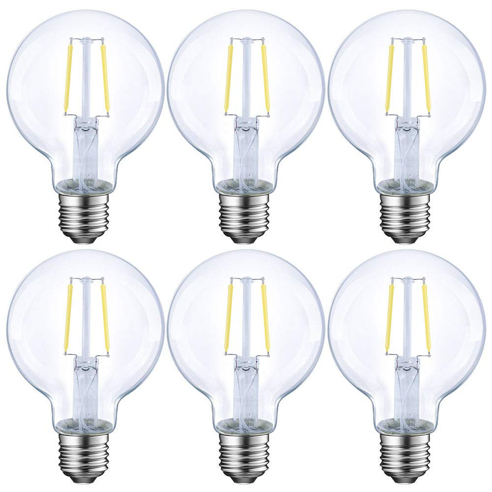 E Energetic Lighting dimmable LED Edison globe bulb with clear glass for cozy spaces