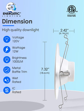E Energetic Lighting IC-rated ETL-listed can light for safe use
