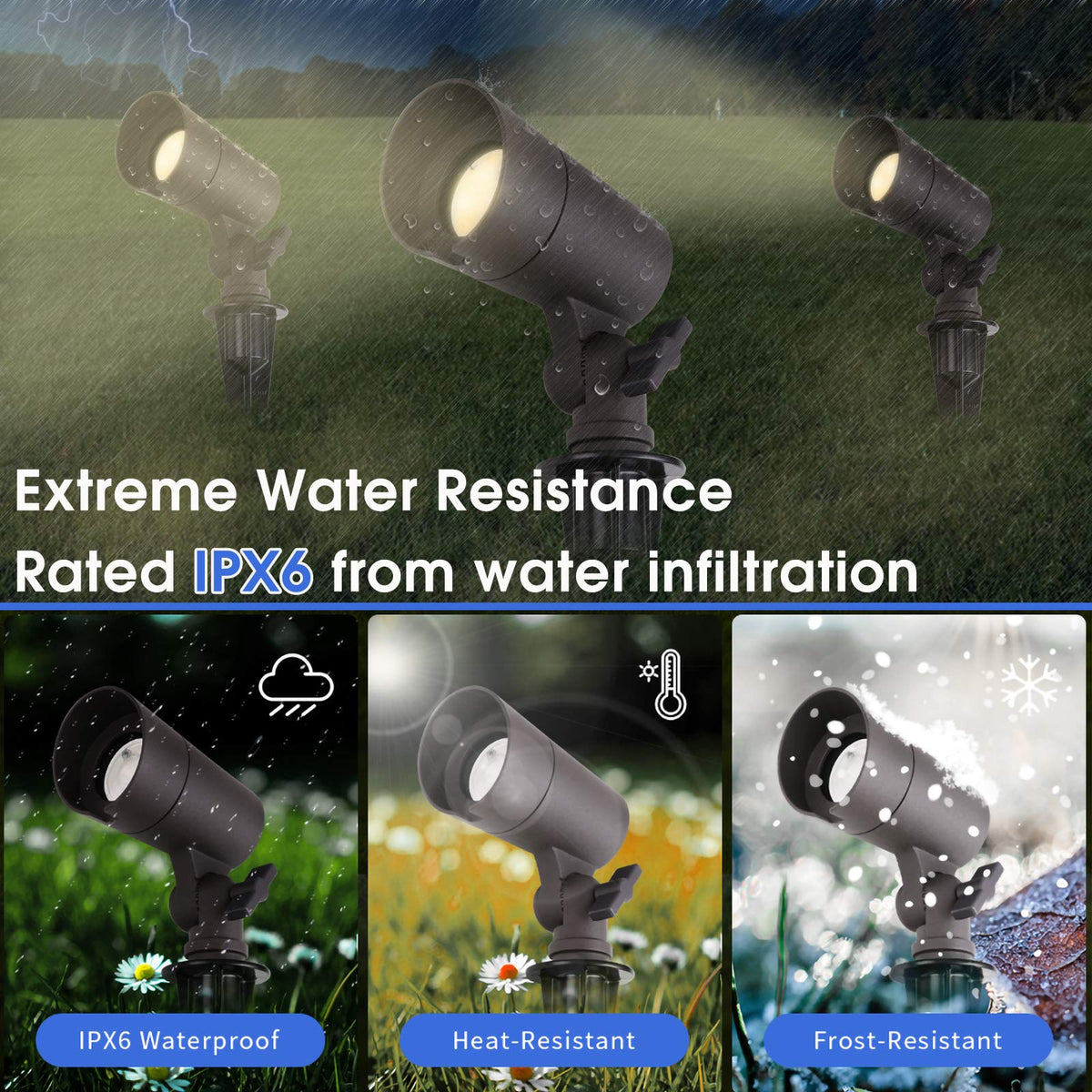 E Energetic Lighting 12V low voltage landscape light for safe exterior lighting