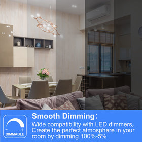 E Energetic Lighting B10 dimmable bulb in chandelier