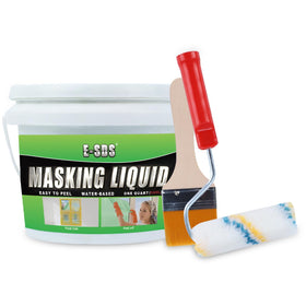 E-SDS masking liquid tape in green bottle with roller for glass protection during painting.